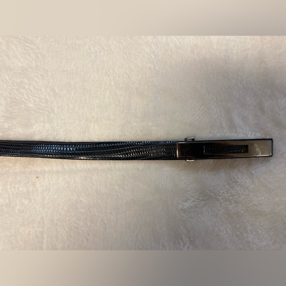 Juliana Collection. Black Belt with Silver Clasp. Size L. Excellent Condition.
